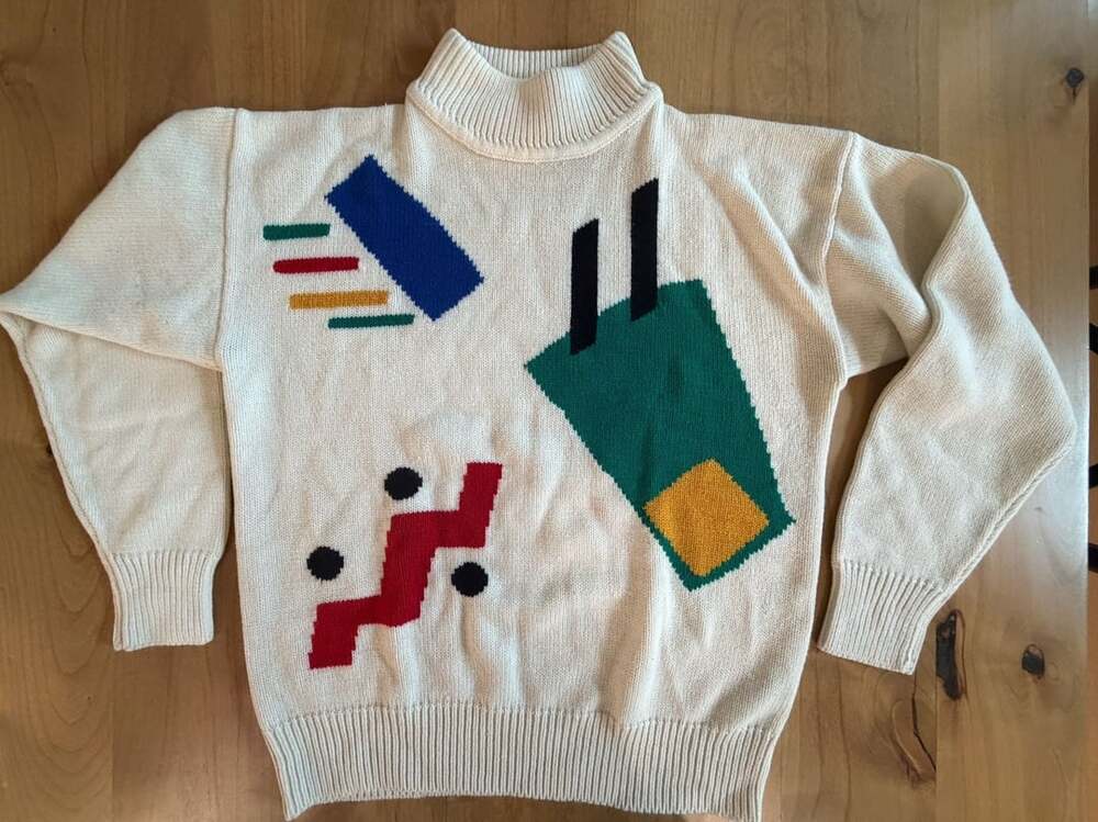 Adorence Abstract Geometric Knit Sweater Size L